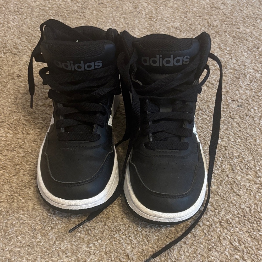 adidas Kids Black and White High-Top Sneakers